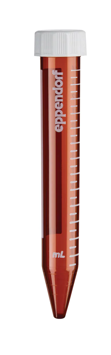 艾本德Eppendorf Conical Tubes, 15 mL, 無菌、無熱原, 無RNase和DNase, 無DNA, 琥珀色（光保護）, 200 個 (4 包 × 50 個)貨號 003012
